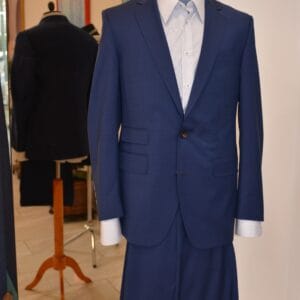 Dunkelblau Herren Massanpassbarer Anzug (Scabal 130`s)